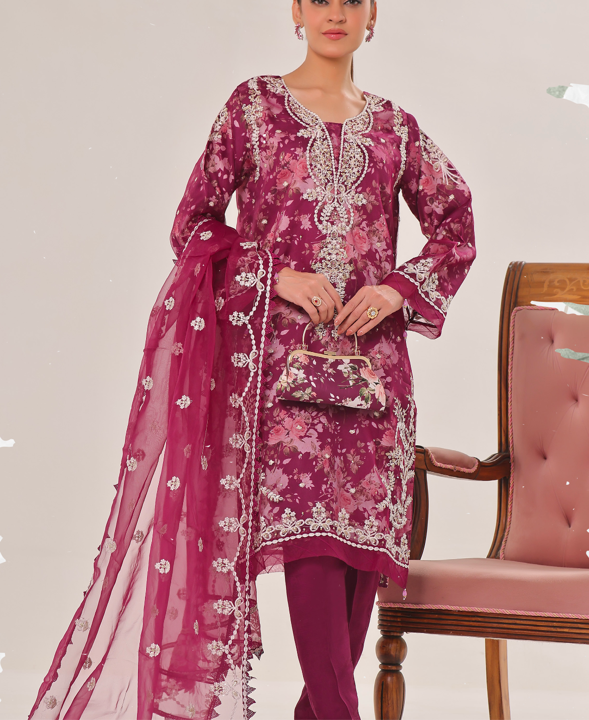 High Quality 3 Piece Organza Suite